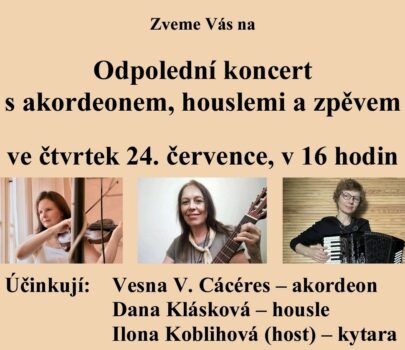 Odpolední koncert s akordeonem, houslemi a zpěvem