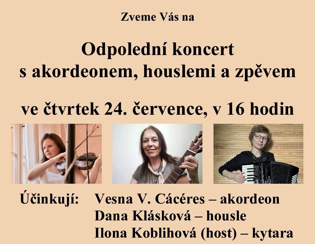 Odpolední koncert s akordeonem, houslemi a zpěvem